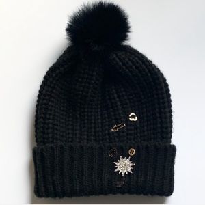 SALE!  Echo Charm Embellished Ribbed-knit beanie